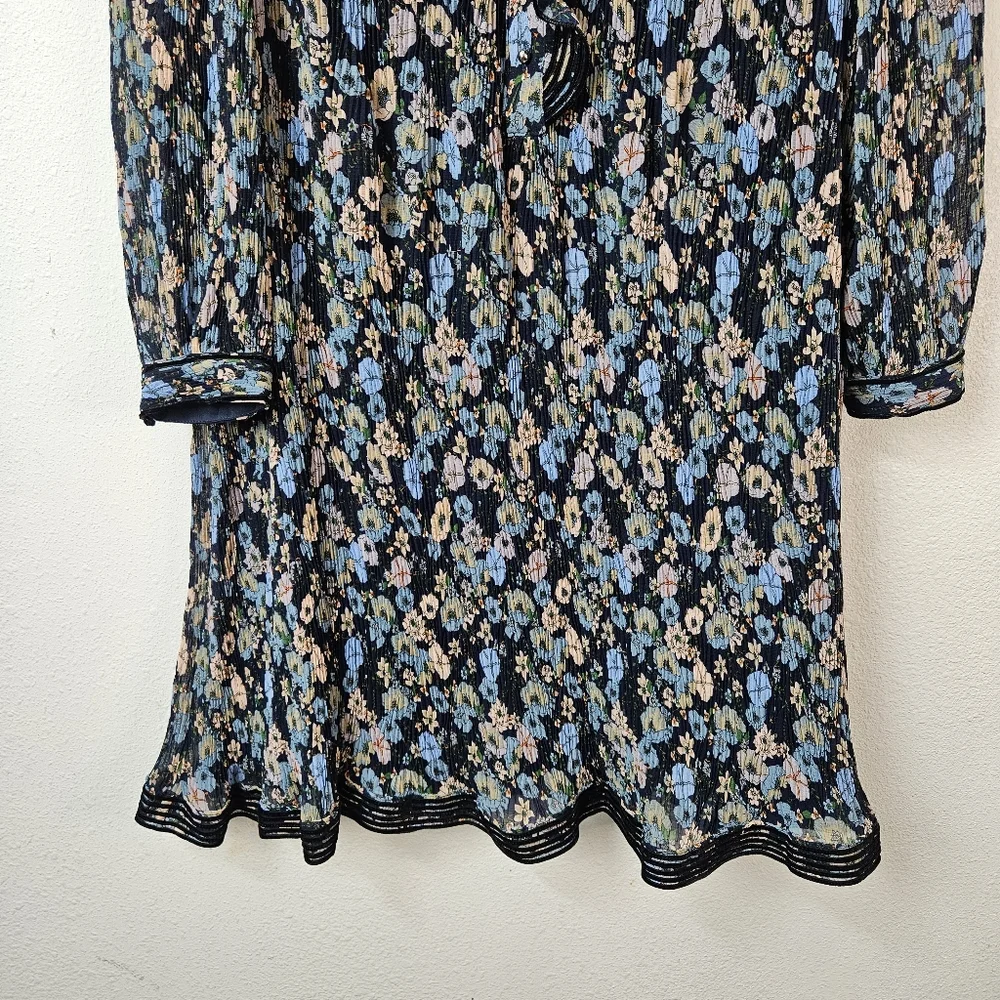Tory Burch Deneuve floral-print plissé dress  size 2